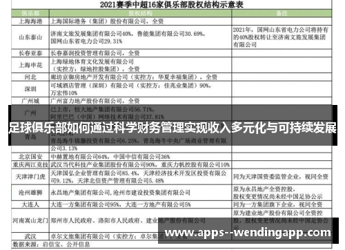 足球俱乐部如何通过科学财务管理实现收入多元化与可持续发展 足球俱乐部如何通过科学财务管理实现收入多元化与可持续发展